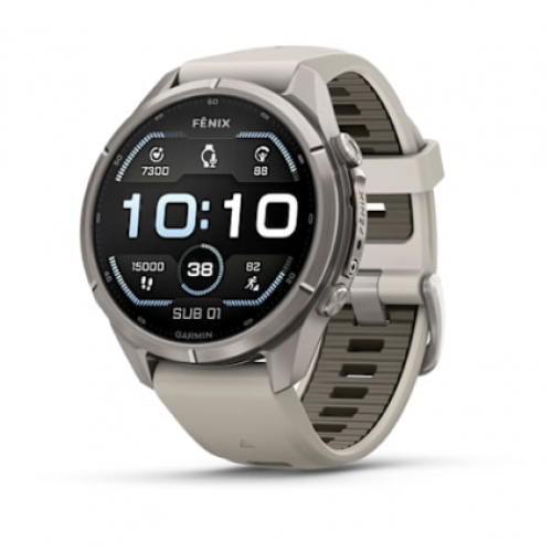 Garmin Fenix 9 PRO, 43 mm AMOLED Titanium Fog Gray/Dark Sandstone